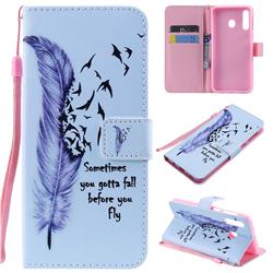 Feather Birds PU Leather Wallet Case for Samsung Galaxy M30
