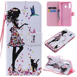 Petals and Cats PU Leather Wallet Case for Samsung Galaxy M30