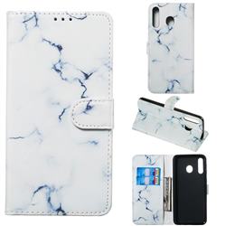 Soft White Marble PU Leather Wallet Case for Samsung Galaxy M30