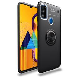 Auto Focus Invisible Ring Holder Soft Phone Case for Samsung Galaxy M30s - Black