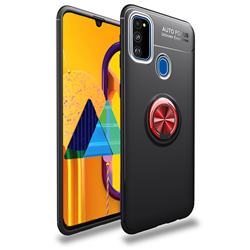 Auto Focus Invisible Ring Holder Soft Phone Case for Samsung Galaxy M30s - Black Red