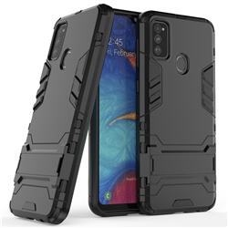 Armor Premium Tactical Grip Kickstand Shockproof Dual Layer Rugged Hard Cover for Samsung Galaxy M30s - Black