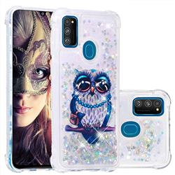 Sweet Gray Owl Dynamic Liquid Glitter Sand Quicksand Star TPU Case for Samsung Galaxy M30s