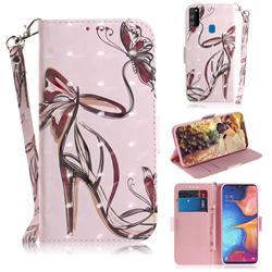 Butterfly High Heels 3D Painted Leather Wallet Phone Case for Samsung Galaxy M30s