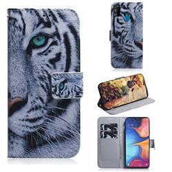 White Tiger PU Leather Wallet Case for Samsung Galaxy M30s