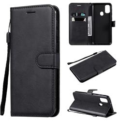 Retro Greek Classic Smooth PU Leather Wallet Phone Case for Samsung Galaxy M30s - Black
