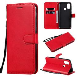Retro Greek Classic Smooth PU Leather Wallet Phone Case for Samsung Galaxy M30s - Red