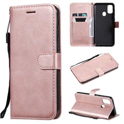 Retro Greek Classic Smooth PU Leather Wallet Phone Case for Samsung Galaxy M30s - Rose Gold