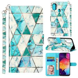 Stitching Marble 3D Leather Phone Holster Wallet Case for Samsung Galaxy M30s