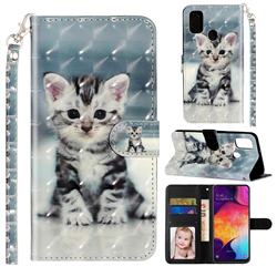 Kitten Cat 3D Leather Phone Holster Wallet Case for Samsung Galaxy M30s
