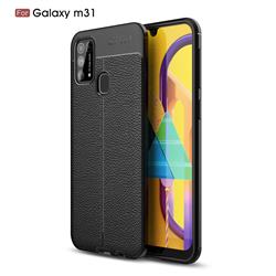 Luxury Auto Focus Litchi Texture Silicone TPU Back Cover for Samsung Galaxy M31 - Black