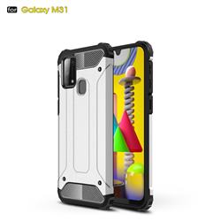 King Kong Armor Premium Shockproof Dual Layer Rugged Hard Cover for Samsung Galaxy M31 - White