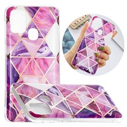 Purple Dream Triangle Painted Marble Electroplating Protective Case for Samsung Galaxy M31