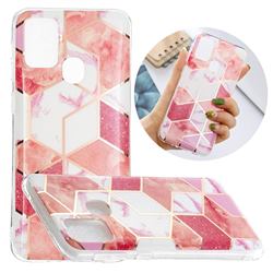 Cherry Glitter Painted Marble Electroplating Protective Case for Samsung Galaxy M31