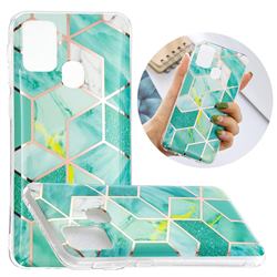 Green Glitter Painted Marble Electroplating Protective Case for Samsung Galaxy M31