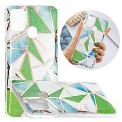 Green Triangle Painted Marble Electroplating Protective Case for Samsung Galaxy M31