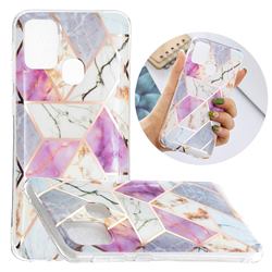 Purple and White Painted Marble Electroplating Protective Case for Samsung Galaxy M31