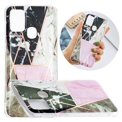 Pink and Black Painted Marble Electroplating Protective Case for Samsung Galaxy M31
