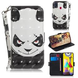 Angry Bear 3D Painted Leather Wallet Phone Case for Samsung Galaxy M31