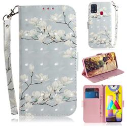 Magnolia Flower 3D Painted Leather Wallet Phone Case for Samsung Galaxy M31