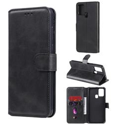 Retro Calf Matte Leather Wallet Phone Case for Samsung Galaxy M31 - Black
