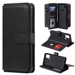Multi-function Ten Card Slots and Photo Frame PU Leather Wallet Phone Case Cover for Samsung Galaxy M31 - Black