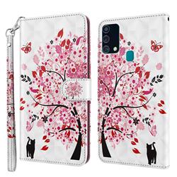 Tree and Cat 3D Painted Leather Wallet Case for Samsung Galaxy M31
