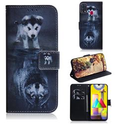 Wolf and Dog PU Leather Wallet Case for Samsung Galaxy M31