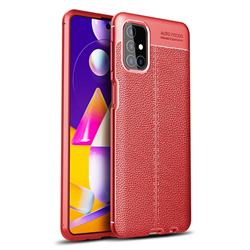 Luxury Auto Focus Litchi Texture Silicone TPU Back Cover for Samsung Galaxy M31s - Red