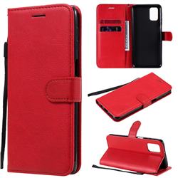 Retro Greek Classic Smooth PU Leather Wallet Phone Case for Samsung Galaxy M31s - Red