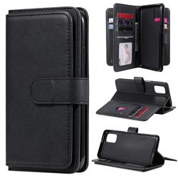 Multi-function Ten Card Slots and Photo Frame PU Leather Wallet Phone Case Cover for Samsung Galaxy M31s - Black