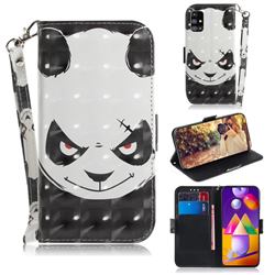 Angry Bear 3D Painted Leather Wallet Phone Case for Samsung Galaxy M31s