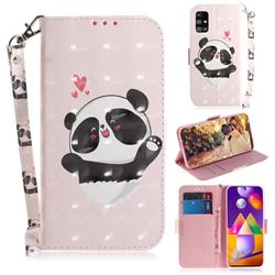 Heart Cat 3D Painted Leather Wallet Phone Case for Samsung Galaxy M31s