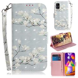 Magnolia Flower 3D Painted Leather Wallet Phone Case for Samsung Galaxy M31s