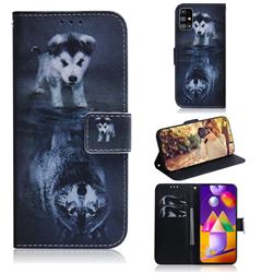 Wolf and Dog PU Leather Wallet Case for Samsung Galaxy M31s