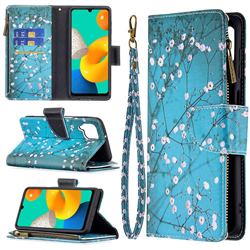 Blue Plum Binfen Color BF03 Retro Zipper Leather Wallet Phone Case for Samsung Galaxy M32