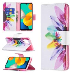 Seven-color Flowers Leather Wallet Case for Samsung Galaxy M32