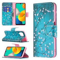 Blue Plum Leather Wallet Case for Samsung Galaxy M32