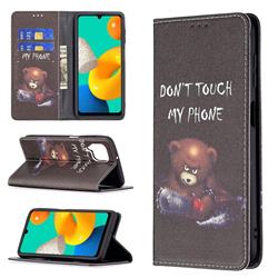 Chainsaw Bear Slim Magnetic Attraction Wallet Flip Cover for Samsung Galaxy M32