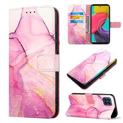 Pink Purple Marble Leather Wallet Protective Case for Samsung Galaxy M33