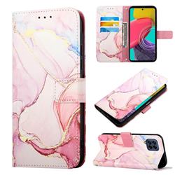 Rose Gold Marble Leather Wallet Protective Case for Samsung Galaxy M33