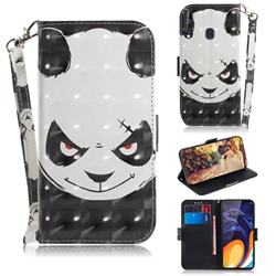Angry Bear 3D Painted Leather Wallet Phone Case for Samsung Galaxy M40