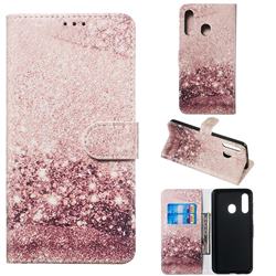 Glittering Rose Gold PU Leather Wallet Case for Samsung Galaxy M40