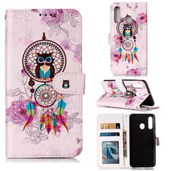 Wind Chimes Owl 3D Relief Oil PU Leather Wallet Case for Samsung Galaxy M40