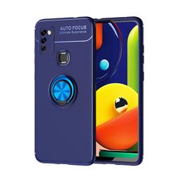 Auto Focus Invisible Ring Holder Soft Phone Case for Samsung Galaxy M51 - Blue