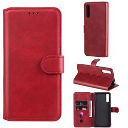 Retro Calf Matte Leather Wallet Phone Case for Samsung Galaxy M51 - Red
