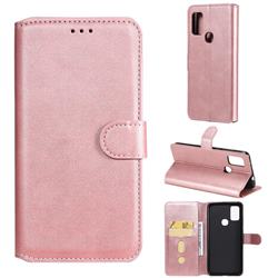 Retro Calf Matte Leather Wallet Phone Case for Samsung Galaxy M51 - Pink