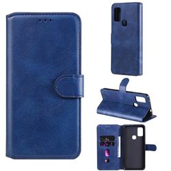 Retro Calf Matte Leather Wallet Phone Case for Samsung Galaxy M51 - Blue