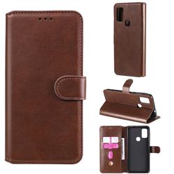 Retro Calf Matte Leather Wallet Phone Case for Samsung Galaxy M51 - Brown