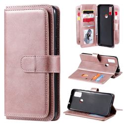 Multi-function Ten Card Slots and Photo Frame PU Leather Wallet Phone Case Cover for Samsung Galaxy M51 - Rose Gold